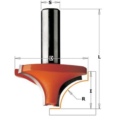 CMT, Fräser, 727.080.11 28,6 mm Hohlradiusfräser R=8 Schaft 6 mm CMT, Fräser, 727.080.11 28,6 mm Hohlradiusfräser R=8 Schaft 6 mm