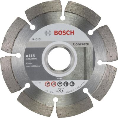 Bosch Professional Zubehör, Sägeblatt, Diamanttrennscheibe Standard for Concrete, 115 x 22,23 x 1,6 x 10 mm, 10er-Pack Bosch Professional Zubehör, Sägeblatt, Diamanttrennscheibe Standard for Concrete, 115 x 22,23 x 1,6 x 10 mm, 10er-Pack