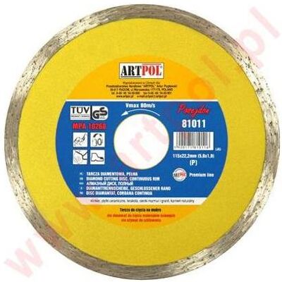 Artpol, Sägeblatt, Diamond -Scheibe 115 x 22,2 mm full /ar /ar Artpol, Sägeblatt, Diamond -Scheibe 115 x 22,2 mm full /ar /ar