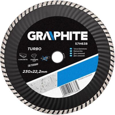 Graphite, Sägeblatt, Graphit-Diamantscheibe 230x22,2 mm TURBO WAVE 57H638 Graphite, Sägeblatt, Graphit-Diamantscheibe 230x22,2 mm TURBO WAVE 57H638