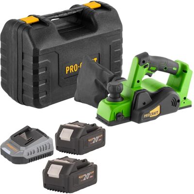 Procraft, Hobelmaschine, PE20BLbb Akku Hobel 20 V 82 mm Brushless + 2x Akku 4,0 Ah + Ladegerät + Koffer Procraft, Hobelmaschine, PE20BLbb Akku Hobel 20 V 82 mm Brushless + 2x Akku 4,0 Ah + Ladegerät + Koffer
