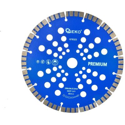 GEKO, Schleifmittel, Diamant-Turbo-Segment-Trennscheibe, 230x10x22mm GEKO, Schleifmittel, Diamant-Turbo-Segment-Trennscheibe, 230x10x22mm