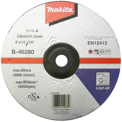 Makita, Schleifmittel, Schruppscheibe 230x6mm Stahl (A36P) Makita, Schleifmittel, Schruppscheibe 230x6mm Stahl (A36P)