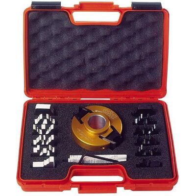 CMT, Messuhr + Messschraube, 693.013.03 Profilmesserkopf mit Begrenzer 120x50x40 mm ALU MAN + 7 Messer CMT, Messuhr + Messschraube, 693.013.03 Profilmesserkopf mit Begrenzer 120x50x40 mm ALU MAN + 7 Messer