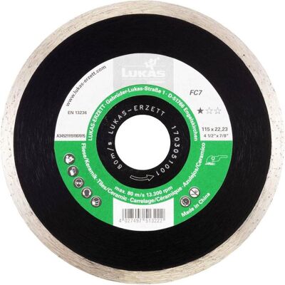 Lukas, Sägeblatt, Diamanttrennscheibe FC7 für Fliesen/ Stein Ø 115 mm für Winkelschleifer Lukas, Sägeblatt, Diamanttrennscheibe FC7 für Fliesen/ Stein Ø 115 mm für Winkelschleifer