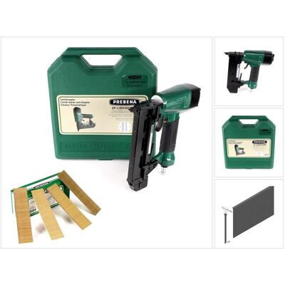 Prebena, Tacker + Nagelpistole, Druckluftnagler 2P-J/ES 40 COMBI 5 bis 7 Bar - im Transportkoffer + J 30 CNKHA Stauc (Nagelpistole) Prebena, Tacker + Nagelpistole, Druckluftnagler 2P-J/ES 40 COMBI 5 bis 7 Bar - im Transportkoffer + J 30 CNKHA Stauc (Nagelpistole)
