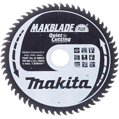 Makita, Sägeblatt, 200 mm x 30 Makblade Plus 60 Z b-08822 Makita, Sägeblatt, 200 mm x 30 Makblade Plus 60 Z b-08822