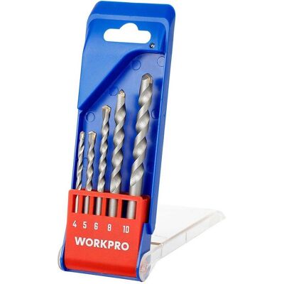 Workpro, Bits, Masonry drill bits, ø4.00 - ø10.00 mm, 5-piece set Workpro, Bits, Masonry drill bits, ø4.00 - ø10.00 mm, 5-piece set