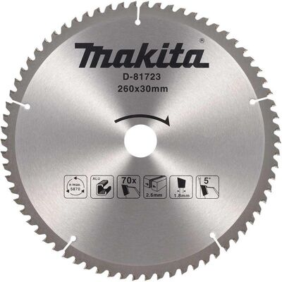 Makita, Sägeblatt, Zubehör D-81723 HM Kreissägeblatt Aluminium 260x30 70T 5g Makita, Sägeblatt, Zubehör D-81723 HM Kreissägeblatt Aluminium 260x30 70T 5g