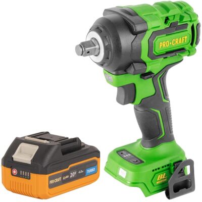 Procraft, Bohrmaschine + Akkuschrauber, PWA18bb Akku Schlagschrauber 20 V 550 Nm 1/2" Brushless + 1x Akku 4,0 Ah - ohne Ladegerät (Schlagschrauber) Procraft, Bohrmaschine + Akkuschrauber, PWA18bb Akku Schlagschrauber 20 V 550 Nm 1/2" Brushless + 1x Akku 4,0 Ah - ohne Ladegerät (Schlagschrauber)
