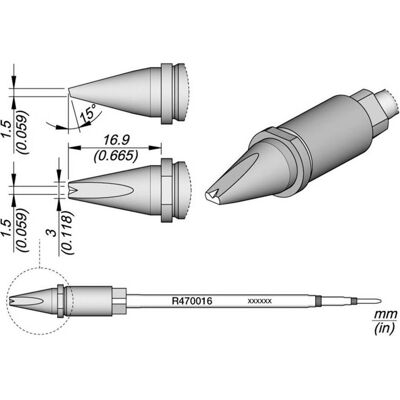 JBC Lötspitze Serie R470, Meisselform, R470024/6,0 x 1,5 mm (Lötspitze), Lötgerät Zubehör JBC Lötspitze Serie R470, Meisselform, R470024/6,0 x 1,5 mm (Lötspitze), Lötgerät Zubehör