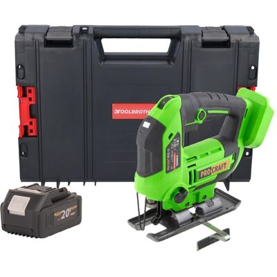 Procraft, Stichsäge, ST22 Akku Stichsäge 20 V 80 mm Brushless + 1x Akku 4,0 Ah + RHINO Toolcase - ohne Ladegerät Procraft, Stichsäge, ST22 Akku Stichsäge 20 V 80 mm Brushless + 1x Akku 4,0 Ah + RHINO Toolcase - ohne Ladegerät