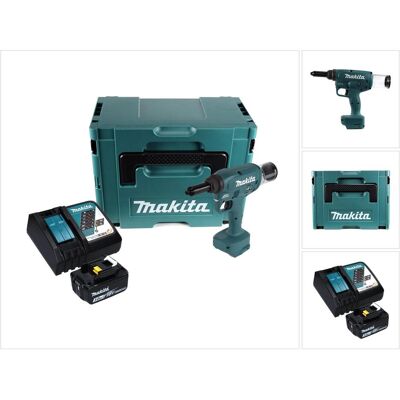 Makita, Tacker + Nagelpistole, DRV 250 RF1J Akku Blindnietsetzgerät 18 V 20 kN Brushless + 1x Akku 3,0 Ah + Ladegerät + Makp Makita, Tacker + Nagelpistole, DRV 250 RF1J Akku Blindnietsetzgerät 18 V 20 kN Brushless + 1x Akku 3,0 Ah + Ladegerät + Makp
