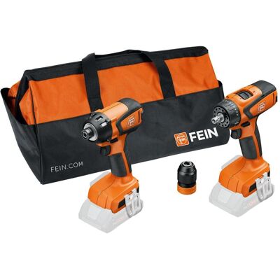 Fein, Bohrmaschine + Akkuschrauber, Vorteils-Combo Akku: Akku-Schlagschrauber ASCD 18-200 W4 & Akku-Bohrschrauber ASCM 18 QSW Solo (Bohrschrauber, Schlagschrauber) Fein, Bohrmaschine + Akkuschrauber, Vorteils-Combo Akku: Akku-Schlagschrauber ASCD 18-200 W4 & Akku-Bohrschrauber ASCM 18 QSW Solo (Bohrschrauber, Schlagschrauber)