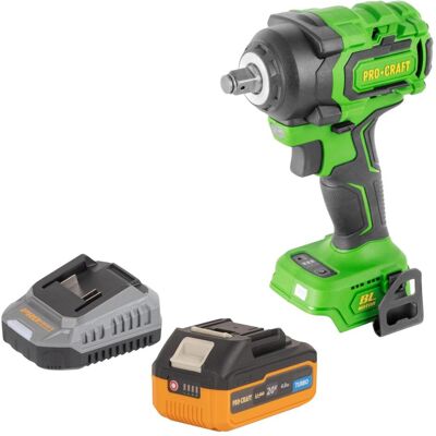 Procraft, Bohrmaschine + Akkuschrauber, PWA18bb Akku Schlagschrauber 20 V 550 Nm 1/2" Brushless + 1x Akku 4,0 Ah + Ladegerät (Schlagschrauber) Procraft, Bohrmaschine + Akkuschrauber, PWA18bb Akku Schlagschrauber 20 V 550 Nm 1/2" Brushless + 1x Akku 4,0 Ah + Ladegerät (Schlagschrauber)