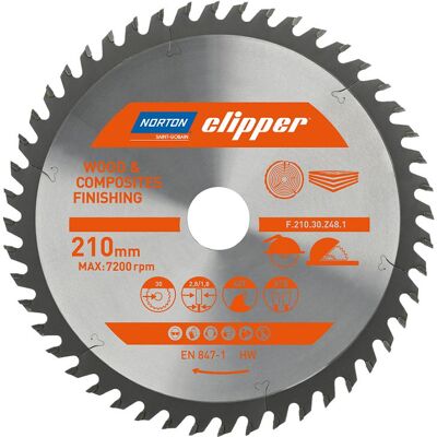 Symantec Norton Clipper, Sägeblatt, PIŁA TARCZOWA 210mm x 30mm x 48z DREWNO I KOMPOZYTY ATB (2,8 / 1,8) Symantec Norton Clipper, Sägeblatt, PIŁA TARCZOWA 210mm x 30mm x 48z DREWNO I KOMPOZYTY ATB (2,8 / 1,8)