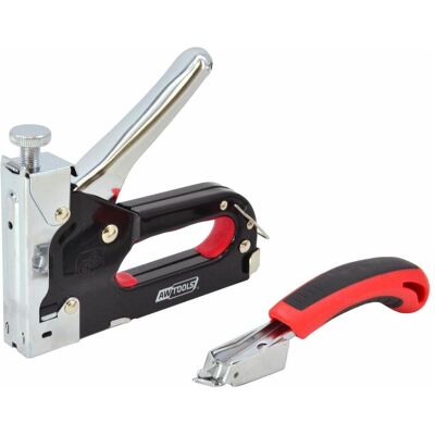 Awtools, Tacker + Nagelpistole, Hefter 4 - Schwarzes Metall + Klammerentferner (Tacker) Awtools, Tacker + Nagelpistole, Hefter 4 - Schwarzes Metall + Klammerentferner (Tacker)