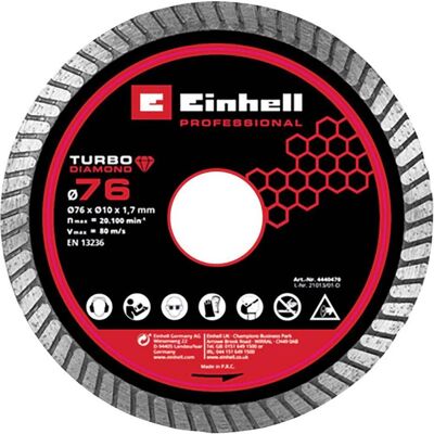 Einhell, Sägeblatt, Professional DIA-Trennscheibe 76 x 1.7 Einhell, Sägeblatt, Professional DIA-Trennscheibe 76 x 1.7