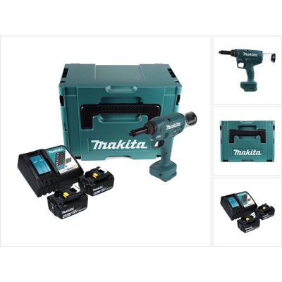 Makita, Tacker + Nagelpistole, DRV 250 RMJ Akku Blindnietsetzgerät 18 V 20 kN Brushless + 2x Akku 4,0 Ah + Ladegerät + Makita, Tacker + Nagelpistole, DRV 250 RMJ Akku Blindnietsetzgerät 18 V 20 kN Brushless + 2x Akku 4,0 Ah + Ladegerät +