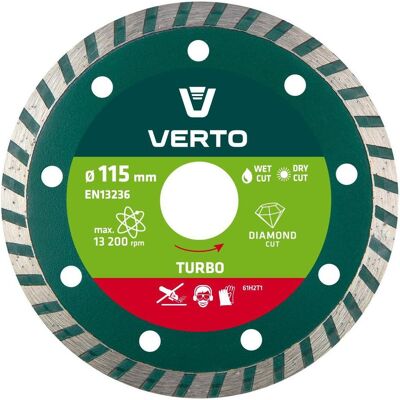 Verto, Sägeblatt, Diamanttrennscheibe 115x22,2mm Turbo (61H2T1) Verto, Sägeblatt, Diamanttrennscheibe 115x22,2mm Turbo (61H2T1)