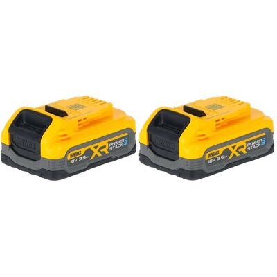 DeWalt, Werkzeugakku + Ladegerät, DCBP 318 S2 Akku Set mit 2x Powerstack Akku 18 V 3,5 Ah / 3500 mAh XR Li-Ion - mit DeWalt, Werkzeugakku + Ladegerät, DCBP 318 S2 Akku Set mit 2x Powerstack Akku 18 V 3,5 Ah / 3500 mAh XR Li-Ion - mit
