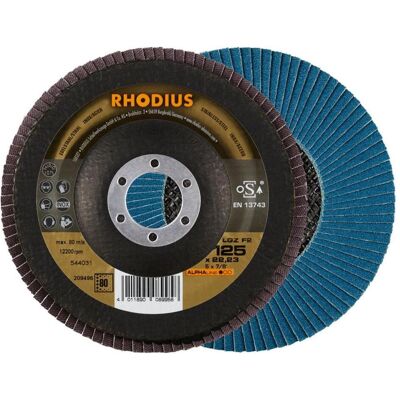 Rhodius, Schleifmittel, ALPHAline LGZ F2 Fächerschleifscheibe 125 x 22,23 mm K80 (80) Rhodius, Schleifmittel, ALPHAline LGZ F2 Fächerschleifscheibe 125 x 22,23 mm K80 (80)