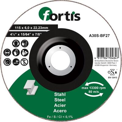Magni, Schleifmittel, FORTIS Schruppscheibe Stahl 115 x 6,0mm Magni, Schleifmittel, FORTIS Schruppscheibe Stahl 115 x 6,0mm