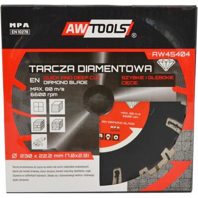 AW Tools, Sägeblatt, AW TARCZA DIAMENTOWA 230x22,2 / SZYBKIE-GŁĘBOKIE CIĘCIE AW Tools, Sägeblatt, AW TARCZA DIAMENTOWA 230x22,2 / SZYBKIE-GŁĘBOKIE CIĘCIE