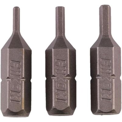 Hikoki, Bits, Zubehör 4100306 3 Bits 1/4" Sechskant 1,5 / 2 / 2,5/25mm (Innensechskant) Hikoki, Bits, Zubehör 4100306 3 Bits 1/4" Sechskant 1,5 / 2 / 2,5/25mm (Innensechskant)