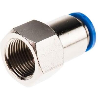 Festo, Zubehör Befestigungstechnik, Push-in Fitting, Female G3/8, 10mm Festo, Zubehör Befestigungstechnik, Push-in Fitting, Female G3/8, 10mm