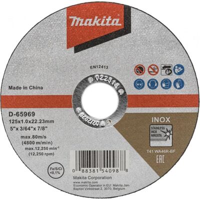 Makita, Sägeblatt, Trennscheibe 125x1,2mm INOX Makita, Sägeblatt, Trennscheibe 125x1,2mm INOX