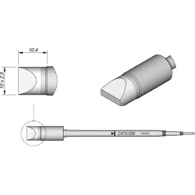 JBC Lötspitze Serie C470, Meisselform, C470006/10 x 2,5 mm, gerade (Lötspitze), Lötgerät Zubehör JBC Lötspitze Serie C470, Meisselform, C470006/10 x 2,5 mm, gerade (Lötspitze), Lötgerät Zubehör