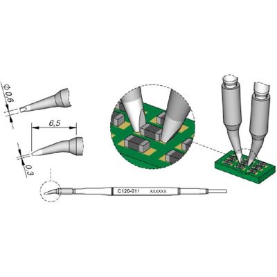JBC C120011/Ø 0,6 mm Gebogen Lötspitze - Lötspitze JBC C120011/Ø 0,6 mm Gebogen Lötspitze - Lötspitze