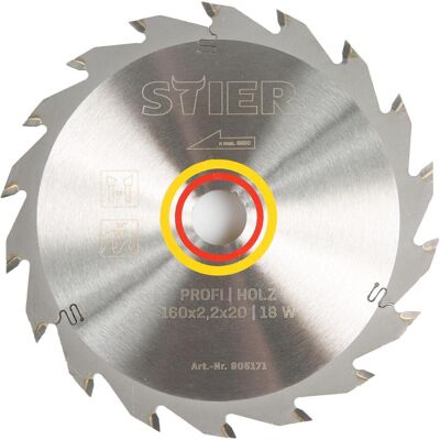 Stier, Sägeblatt, Profi Kreissägeblatt Holz 160x2,2x20 18W 25° Spanwinkel Stier, Sägeblatt, Profi Kreissägeblatt Holz 160x2,2x20 18W 25° Spanwinkel