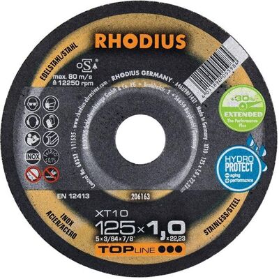 Rhodius, Sägeblatt, Trennscheibe XT10 D180x1,5mm gekröpft INOX Bohrung 22,23 mm Rhodius, Sägeblatt, Trennscheibe XT10 D180x1,5mm gekröpft INOX Bohrung 22,23 mm