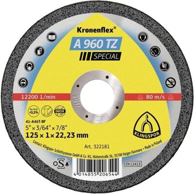 Klingspor, Sägeblatt, Trennscheibe A 960 TZ Special D115x1mm gerade INOX Bohrung 22,23 mm Klingspor, Sägeblatt, Trennscheibe A 960 TZ Special D115x1mm gerade INOX Bohrung 22,23 mm