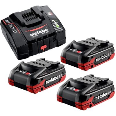 Metabo, Werkzeugakku + Ladegerät, Basis Set 3x LiHDX Akkupack 18 V 4,0 Ah Akku ( 3x 624974000 ) + ASC 290 Ladegerät ( (18 V) Metabo, Werkzeugakku + Ladegerät, Basis Set 3x LiHDX Akkupack 18 V 4,0 Ah Akku ( 3x 624974000 ) + ASC 290 Ladegerät ( (18 V)