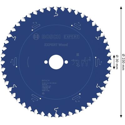 Bosch Professional Zubehör, Sägeblatt, EXPERT Wood Kreissägeblatt, 230x30 mm, T48 Bosch Professional Zubehör, Sägeblatt, EXPERT Wood Kreissägeblatt, 230x30 mm, T48