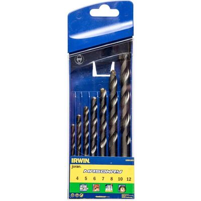 Irwin, Bohrereinsatz, Drill set MASONRY 412 mm (10, 12 mm, 4.5, 6, 7, 8) Irwin, Bohrereinsatz, Drill set MASONRY 412 mm (10, 12 mm, 4.5, 6, 7, 8)