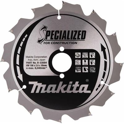 Makita, Sägeblatt, SPECIALIZED Sägeb.190x30x12Z Makita, Sägeblatt, SPECIALIZED Sägeb.190x30x12Z
