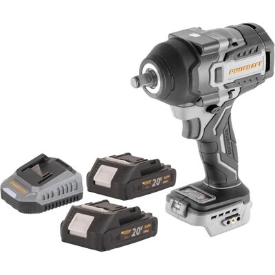 Procraft, Bohrmaschine + Akkuschrauber, Industrial IW850A-BB Akku Schlagschrauber 20 V 850 Nm 1/2" Brushless + 2x Akku 2,0 Ah + (Schlagschrauber) Procraft, Bohrmaschine + Akkuschrauber, Industrial IW850A-BB Akku Schlagschrauber 20 V 850 Nm 1/2" Brushless + 2x Akku 2,0 Ah + (Schlagschrauber)