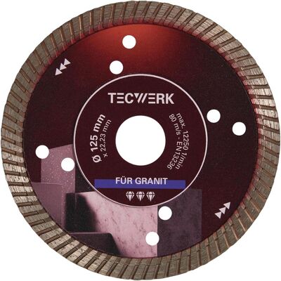 Tecwerk, Sägeblatt, Diamanttrennscheibe GRANIT PRO Ø 125 mm Bohrung 22,23 mm Segmenthöhe 10 mm Tecwerk, Sägeblatt, Diamanttrennscheibe GRANIT PRO Ø 125 mm Bohrung 22,23 mm Segmenthöhe 10 mm