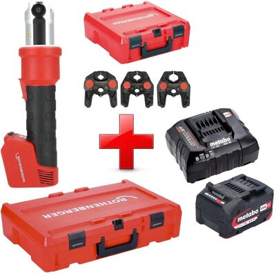 Rothenberger, Presswerkzeug, ROMAX NANO Akku Pressmaschine 18 V 34 kN CAS + 1x Akku 4,0 Ah + Ladegerät + 3 tlg. SV (Rohrpresse) Rothenberger, Presswerkzeug, ROMAX NANO Akku Pressmaschine 18 V 34 kN CAS + 1x Akku 4,0 Ah + Ladegerät + 3 tlg. SV (Rohrpresse)
