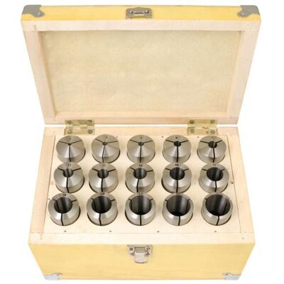 Elmag, Zubehör Maschine, - Spannzangen-Set MK 4 / M16 15-teilig, 3-25 mm, direktspannend Elmag, Zubehör Maschine, - Spannzangen-Set MK 4 / M16 15-teilig, 3-25 mm, direktspannend