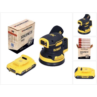 DeWalt, Schleifmaschine + Poliermaschine, DCW 210 N Akku Exzenterschleifer 18 V 125 mm Brushless + 1x Akku 2,0 Ah + 1x Toolbrothers SP (Exzenterschleifer) DeWalt, Schleifmaschine + Poliermaschine, DCW 210 N Akku Exzenterschleifer 18 V 125 mm Brushless + 1x Akku 2,0 Ah + 1x Toolbrothers SP (Exzenterschleifer)