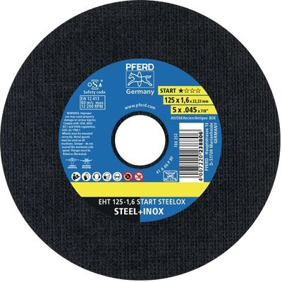 Pferd, Sägeblatt, Trennscheibe STEELOX BOX D125x1,6mm gerade INOX Bohrung 22,23 mm Pferd, Sägeblatt, Trennscheibe STEELOX BOX D125x1,6mm gerade INOX Bohrung 22,23 mm