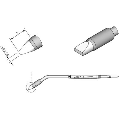 JBC Lötspitze Serie C250, Meisselform, C250411/4,8 x 1,5 mm, gerade (Lötspitze), Lötgerät Zubehör JBC Lötspitze Serie C250, Meisselform, C250411/4,8 x 1,5 mm, gerade (Lötspitze), Lötgerät Zubehör