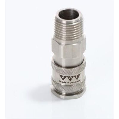Elmag, Zubehör Druckluftwerkzeug, - Kupplung Edelstahl 316 JWL Serie 540 DN 7,8, AG 1/2' BSP (Lebensmittel) Elmag, Zubehör Druckluftwerkzeug, - Kupplung Edelstahl 316 JWL Serie 540 DN 7,8, AG 1/2' BSP (Lebensmittel)
