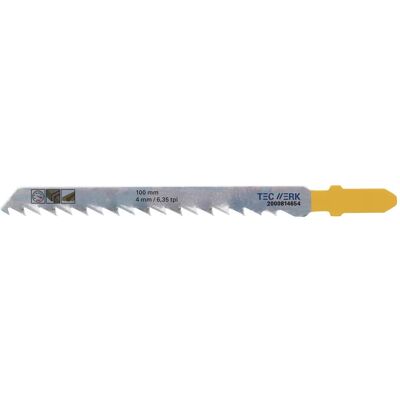 Tecwerk, Sägeblatt, Stichsägeblatt Gesamtlänge 100 mm Zahnteilung 4 mm Stärke 1,27 mm HCS Tecwerk, Sägeblatt, Stichsägeblatt Gesamtlänge 100 mm Zahnteilung 4 mm Stärke 1,27 mm HCS