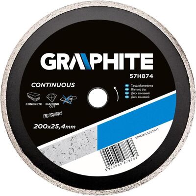 Graphite, Sägeblatt, Graphit-Diamantscheibe 200x25,4 mm, massiv (57H874) Graphite, Sägeblatt, Graphit-Diamantscheibe 200x25,4 mm, massiv (57H874)